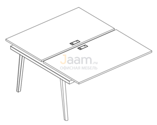 Мебель для персонала Секция стола рабочей станции (2х160) АЛ 9178-1