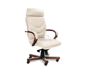 Кресло для руководителя LEEDS WOOD A кожа+кож.зам.