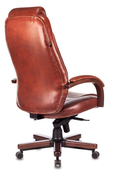 Кресло руководителя T-9923WALNUT светло-коричневый Leather EiCHel кожа крестов. металл/дерево