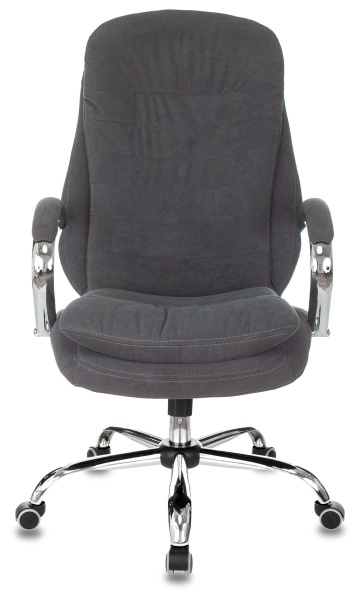 Кресло руководителя T-9950SL Fabric серый Alfa 44 крестов. металл хром
