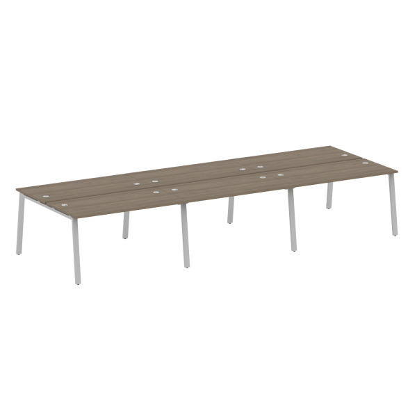 Рабочая станция на 6 рабочих места на А-образном м/к Metal System Style БА.СМ-6.3 4200x1475x750 (Вяз/Серый металл)