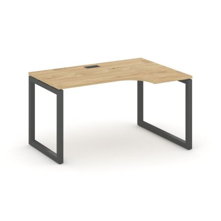 Стол рабочий эргономичный SN-5O.SPA-002(R) (1580х600/980х750) (Тиквуд Светлый/Металл Антрацит)