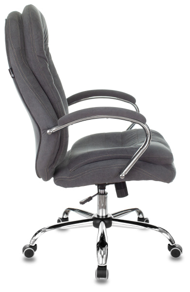 Кресло руководителя T-9950SL Fabric серый Alfa 44 крестов. металл хром