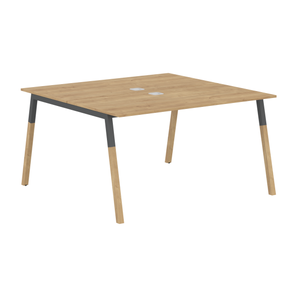 Двухместная рабочая станция Forta FWST 1313 1380x733x1370 (Дуб Гамильтон/Черный графит)