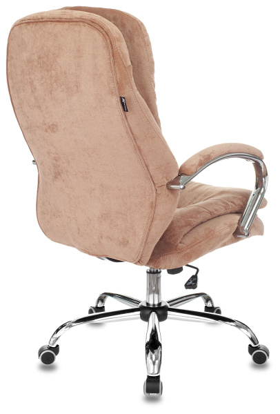 Кресло руководителя T-9950SL Fabric светло-коричневый Velvet 90 крестов. металл хром