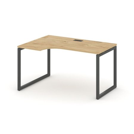 Стол рабочий эргономичный SN-4O.SPA-012(L) (1580х700/980х750) (Тиквуд Светлый/Металл Антрацит)