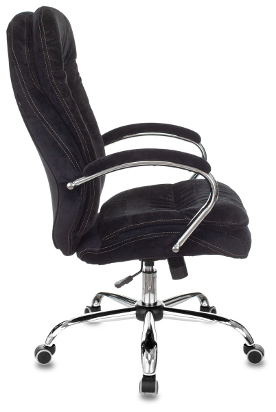 Кресло руководителя T-9950SL Fabric черный Light-20 крестов. металл хром