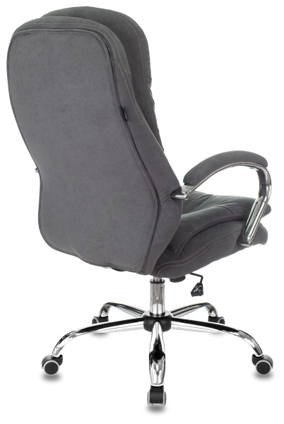 Кресло руководителя T-9950SL Fabric серый Alfa 44 крестов. металл хром