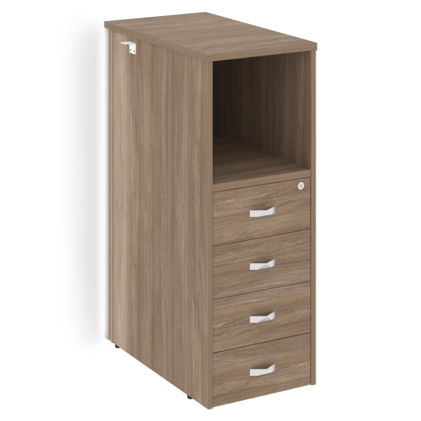 Тумба с подсветкой 4 ящика проходная, средняя Onix O.R-TV-4.S 436x767x1185 (Дуб Аризона)