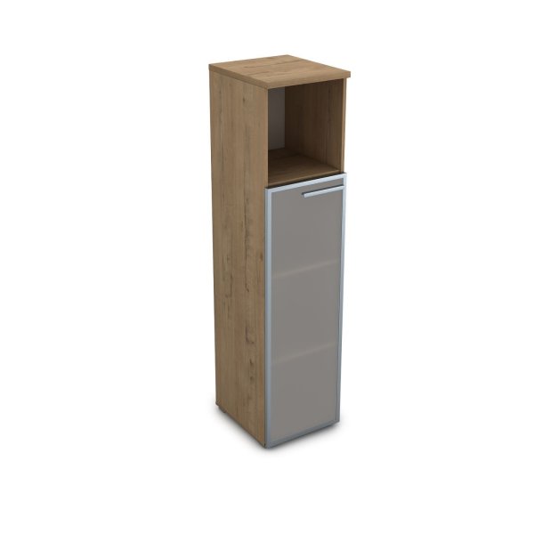 9ПП.004.10 Пенал со стеклом и нишей (400x450x1645) , правый (Teakwood)